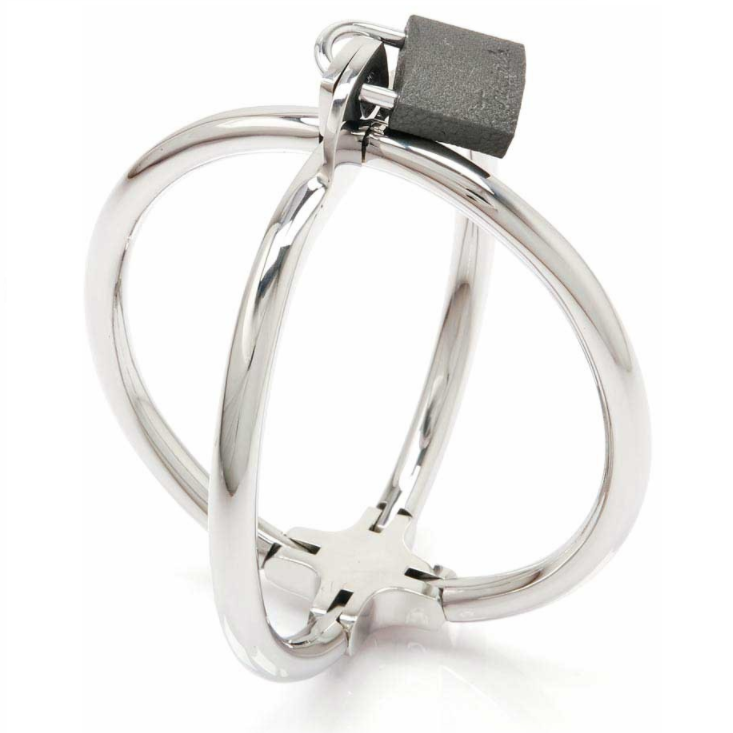 Kajdanki METAL HARD Criss Cross ze stali nierdzewnej