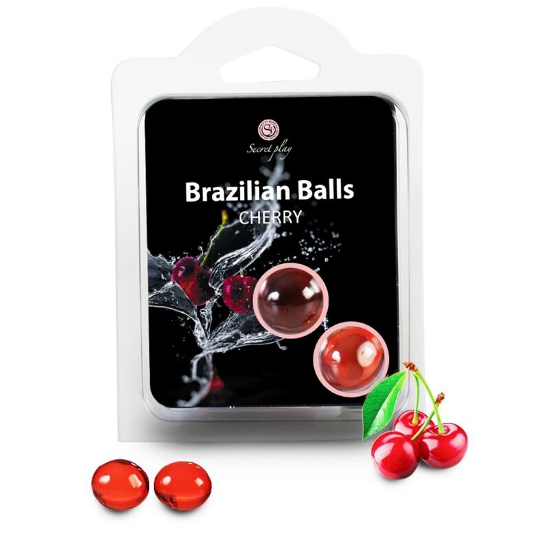 Kulki olejowe do masażu SECRETPLAY Brazilian Balls Cherry, 2 sztuki