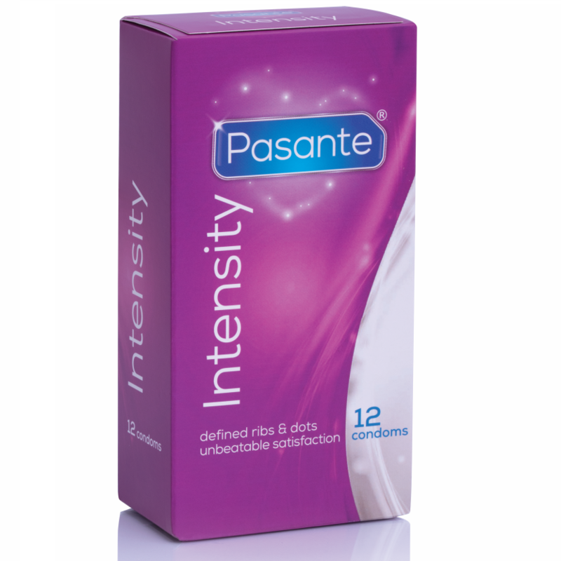 Żebrowane prezerwatywy Pasante Ribs & Dots Intensity, 12 sztuk