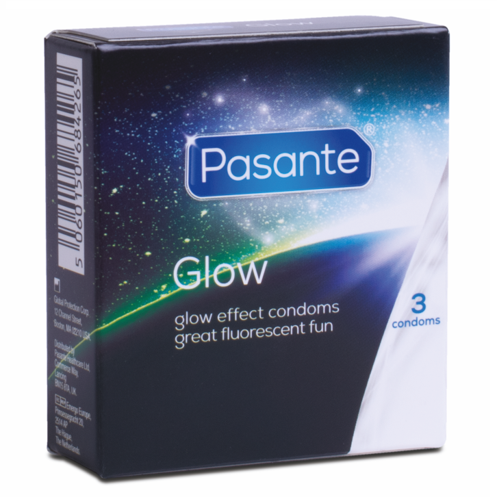 Prezerwatywy PASANTE Glow in the Dark, 3 sztuki