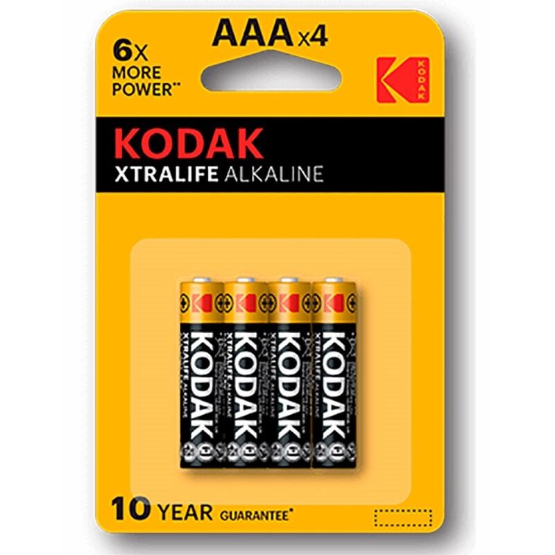 Baterie alkaliczne AAA, 4 sztuki, długa żywotność, do pilotów KODAK