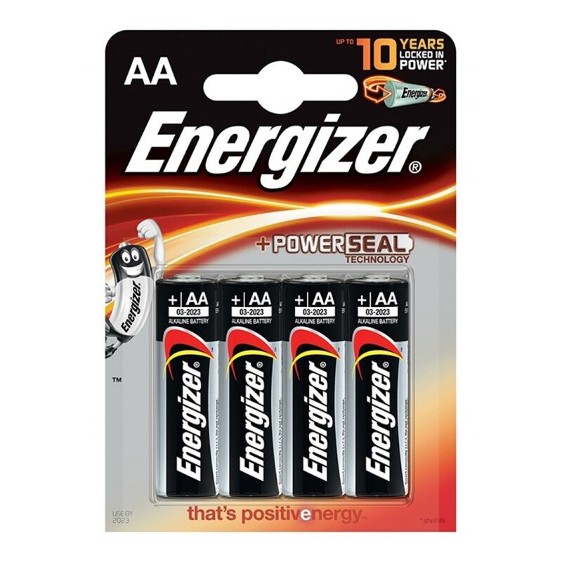 Baterie alkaliczne AA, 4 sztuki, długi okres przechowywania, do urządzeń ENERGIZER