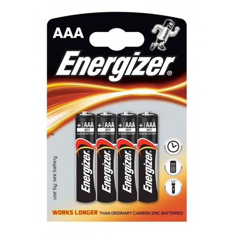 Baterie alkaliczne AAA, zestaw 4 sztuk, długa żywotność, kompaktowe ENERGIZER