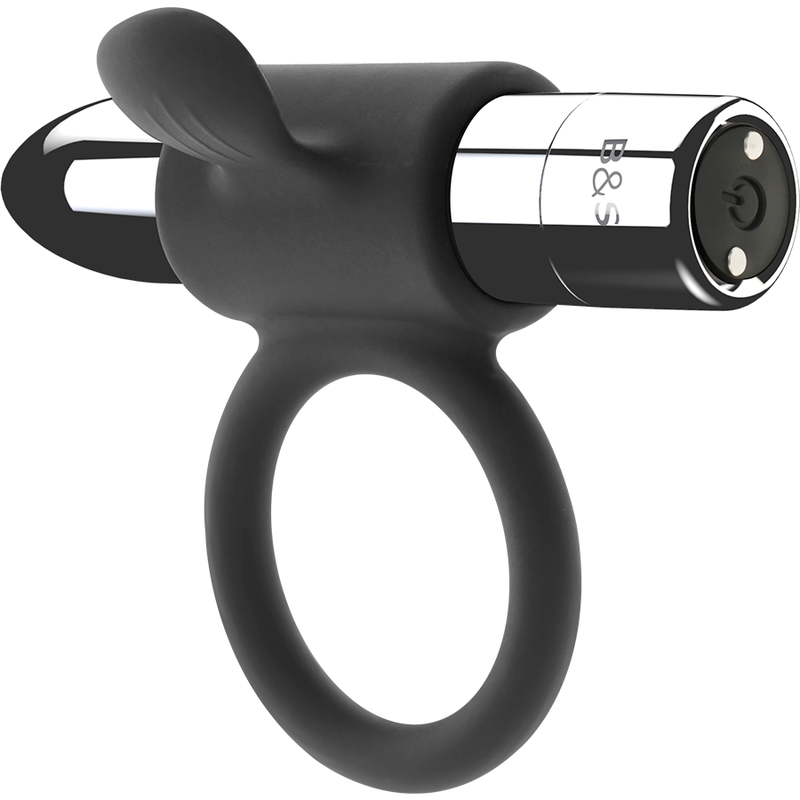 Wibrujący pierścień silikonowy, ładowany przez USB, wodoodporny, dla par BLACKSILVER