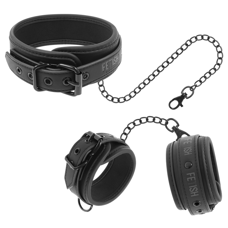FETISH SUBMISSIVE Kajdanki z obrożą