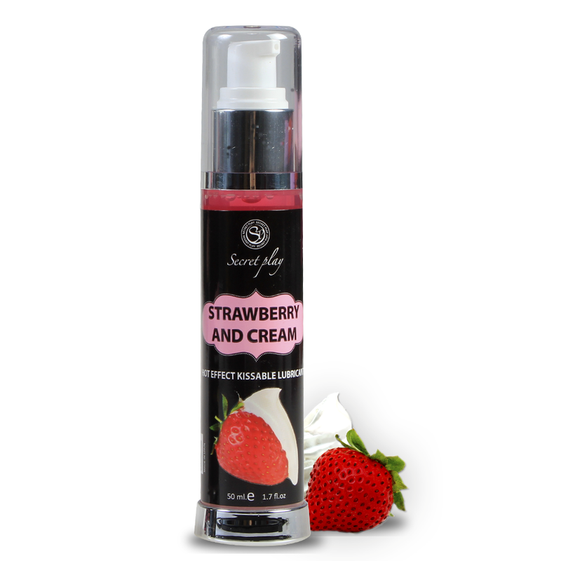 Rozgrzewający lubrykant Secretplay o aromacie truskawkowej śmietanki, 50 ml
