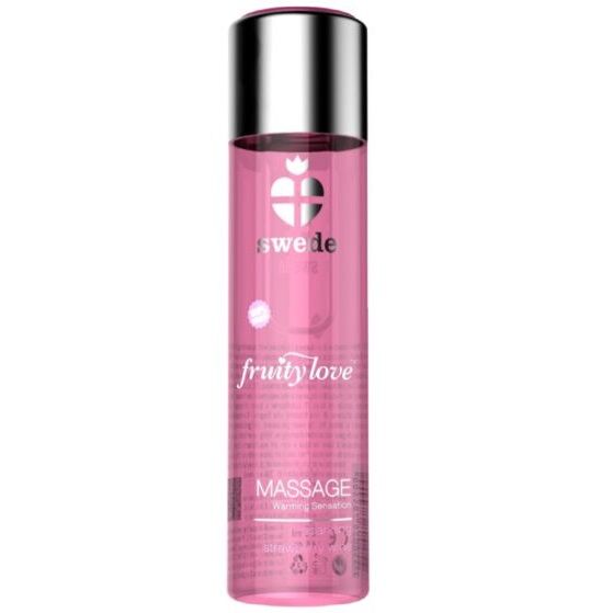 SWEDE Fruity Love rozgrzewający olejek do masażu o zapachu truskawki i szampana, 60 ml