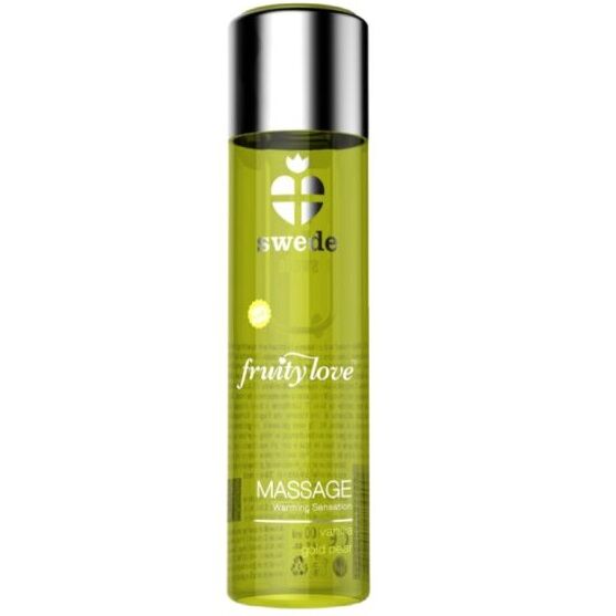 Olejek do masażu SWEDE Fruity Love z efektem rozgrzewającym, o zapachu wanilii i złotej gruszki, 60 ml