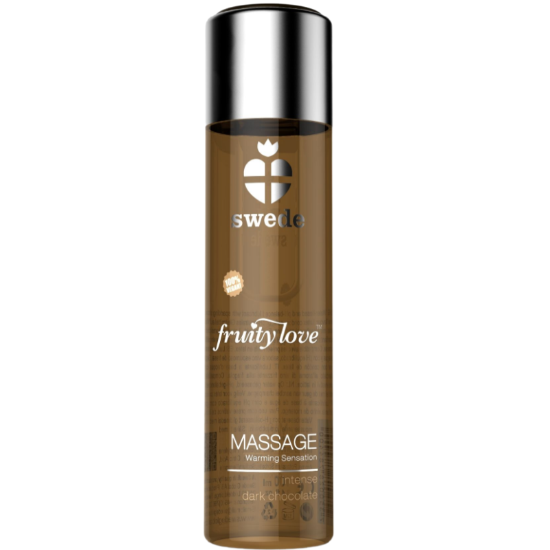 Olejek do masażu SWEDE Fruity Love o działaniu rozgrzewającym, gorzka czekolada, 120 ml