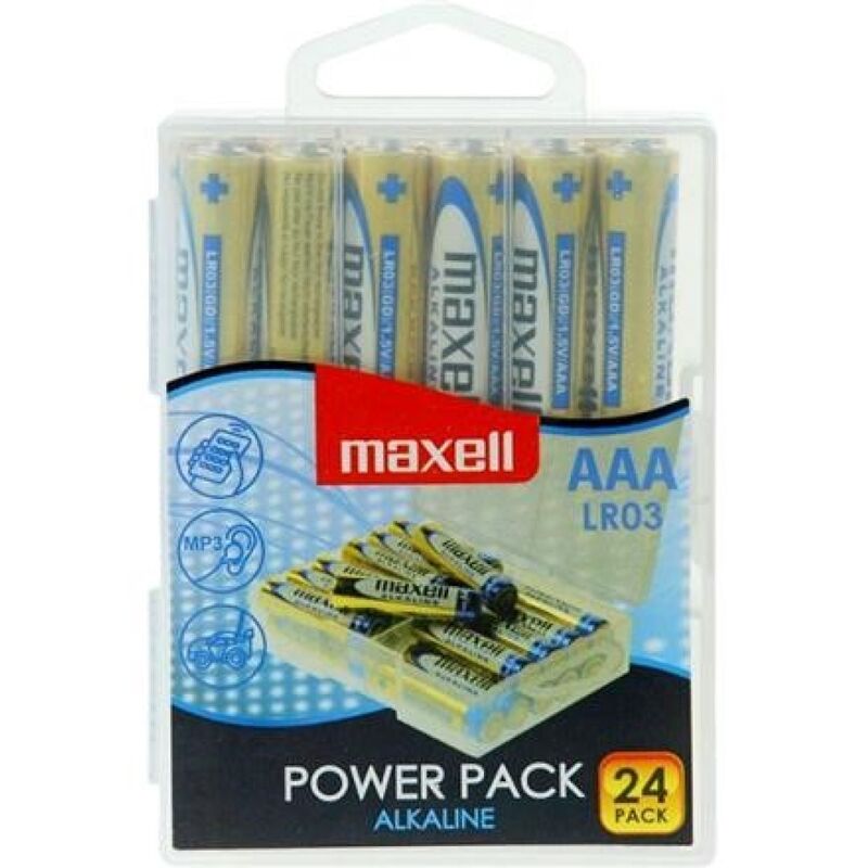 Baterie alkaliczne AAA, opakowanie 24 szt., długotrwałe i wydajne MAXELL